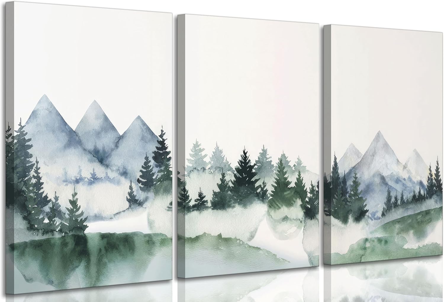 3 Pcs Vintage Wildflowers Field Canvas Wall art Farmhouse Rustic Wildflower Nature Landscape Painting Pictures Wall Decor Posters Print Artwork for Living Room Bathroom Home Decoration Unframed
